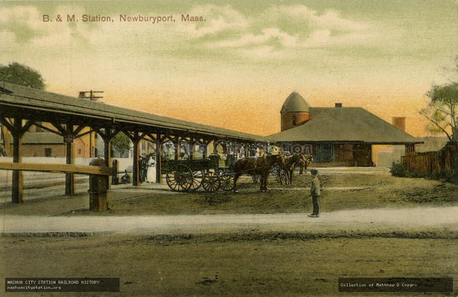 Postcard: Boston & Maine Station, Newburyport, Massachusetts